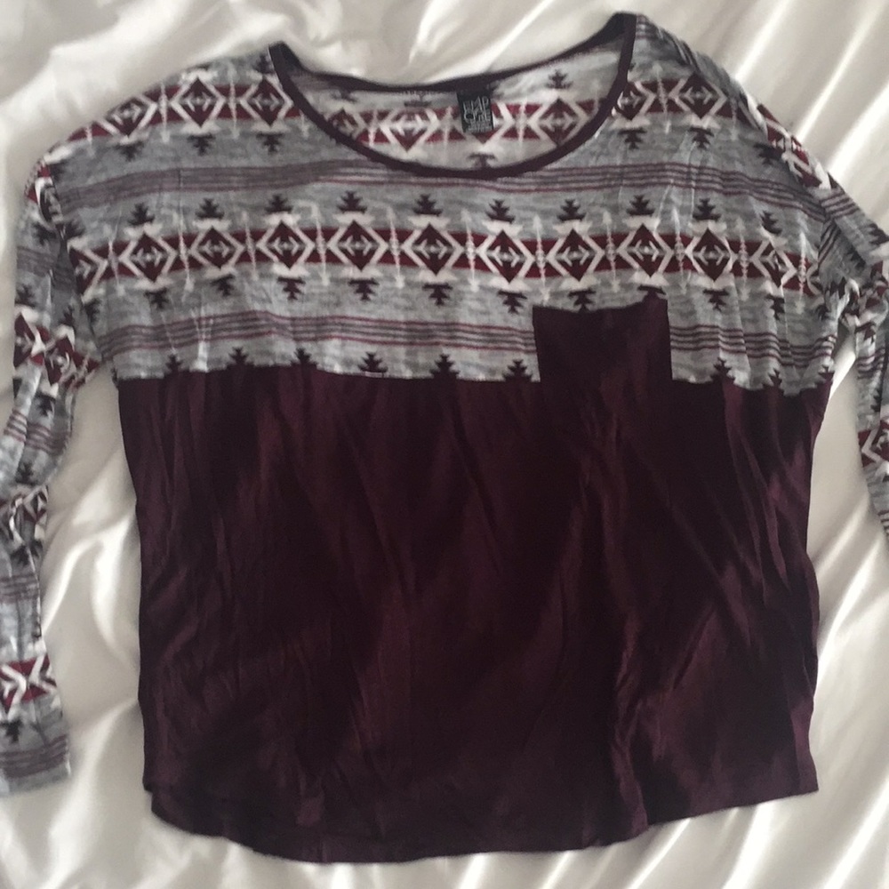 Aztec print long sleeve shirt